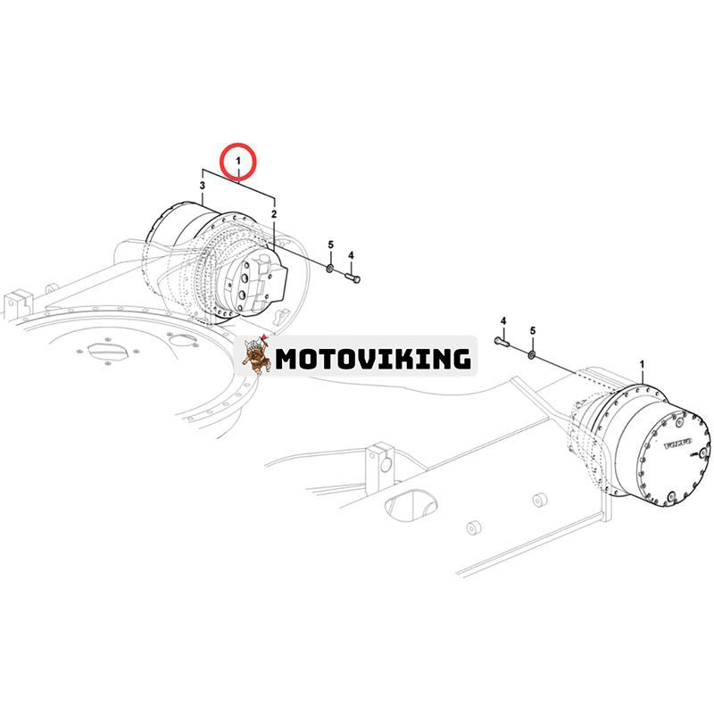 Reseväxellåda med motor VOE14733880 för Volvo grävmaskin EC480D EC380D EC380E EC480E
