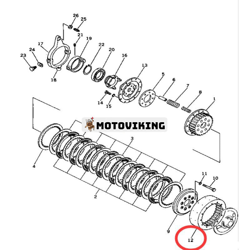 Yttertrumma 120-22-31132 för Komatsu schaktare D31A-17 D31E-20 D31P-18 D31P-20 D31Q-17 D31Q-18 D37A-5