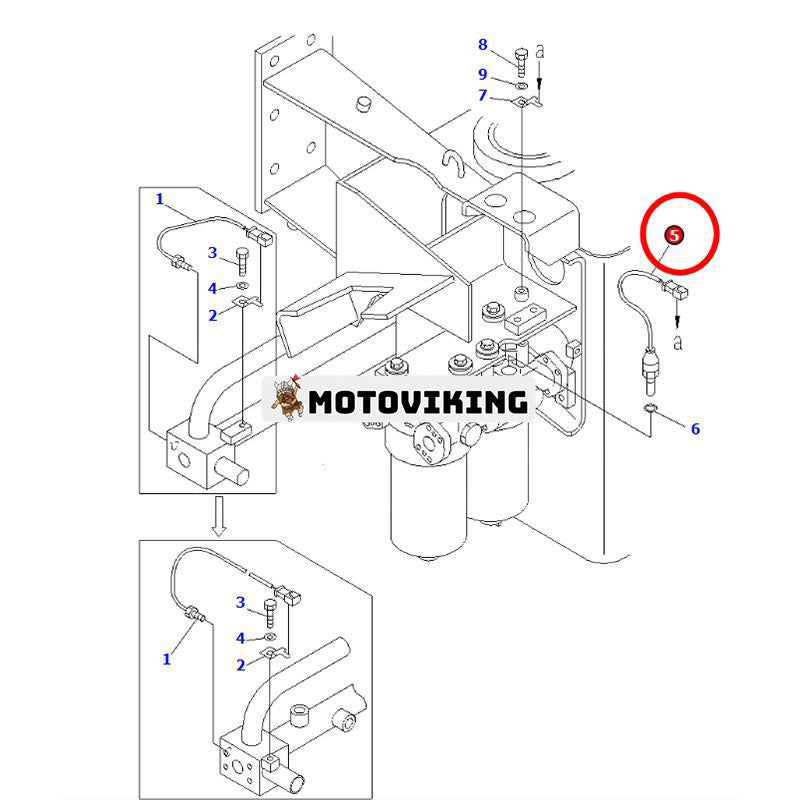 Sensor 7861-93-1930 för Komatsu Lastare WA600-8 WA600-8E0 WA800-3E0 WA900-3E0 WA900-8