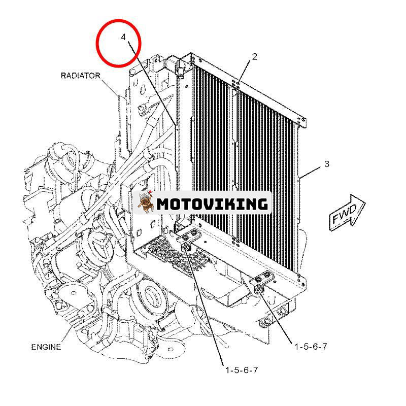 Oljekylare 304-7849 för Caterpillar CAT Engine 3054C C4.4 Lastare 416E 422E 428E 430E 432E 434E 442E 444E