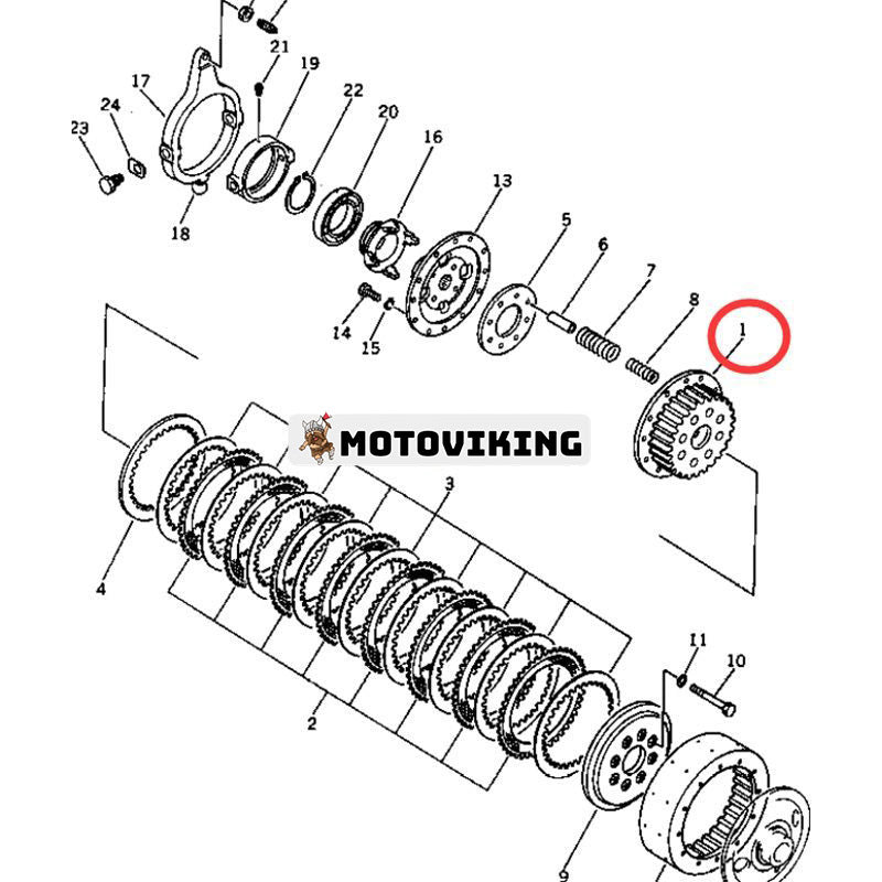 Innertrumma 120-22-33111 för Komatsu schaktare D31A-17 D31E-20 D31P-18 D31P-20 D31Q-17 D31Q-18 D37A-5 D40P-5