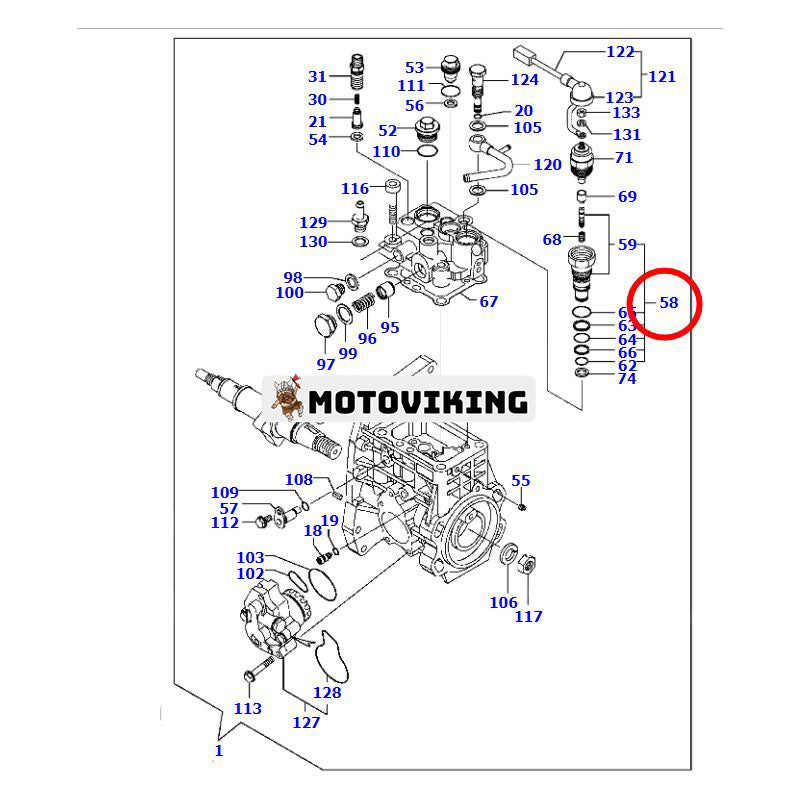 Timerenhet YM129657-51590 för Komatsu Engine 3D88E-7 Grävmaskin PC30MR-5 PC35MR-5 PC45MR-5M0 PC55MR-5M0 PC80MR-3