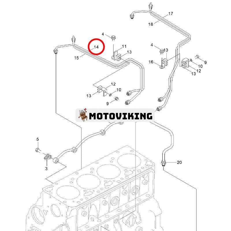 Bränsletillförselrör 3904204 för Cummins Engine B3.9 4B3.9 4BT3.9 4BTA3.9 ISB QSB Hyundai Grävmaskin R130LC R130LC-3 R130W