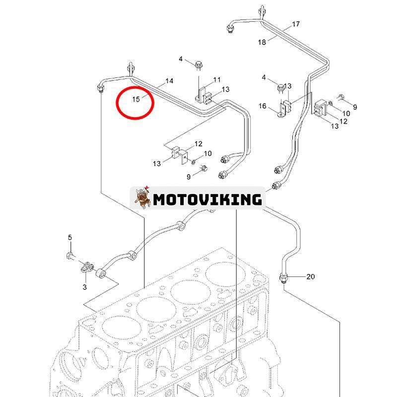 Bränsletillförselrör 3904205 för Cummins Engine B3.9 4B3.9 4BT3.9 4BTA3.9 ISB QSB Hyundai Grävmaskin R130LC R130LC-3 R130W