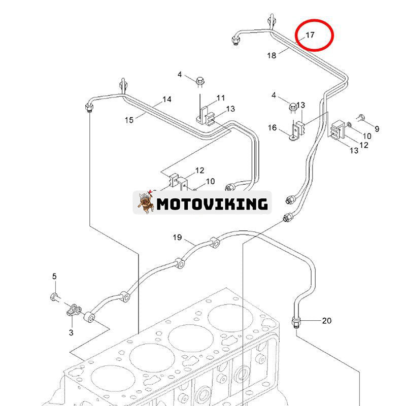 Bränsletillförselrör 3904206 för Cummins Engine B3.9 4B3.9 4BT3.9 4BTA3.9 ISB QSB Hyundai Grävmaskin R130LC R130LC-3 R130W