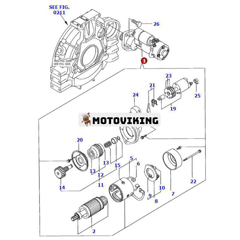 12V 9T Startmotor YM123900-77010 för Komatsu Minilastare CK20 CK25 SK1026 SK1020 Grävmaskin PC75R PC95R PC110R
