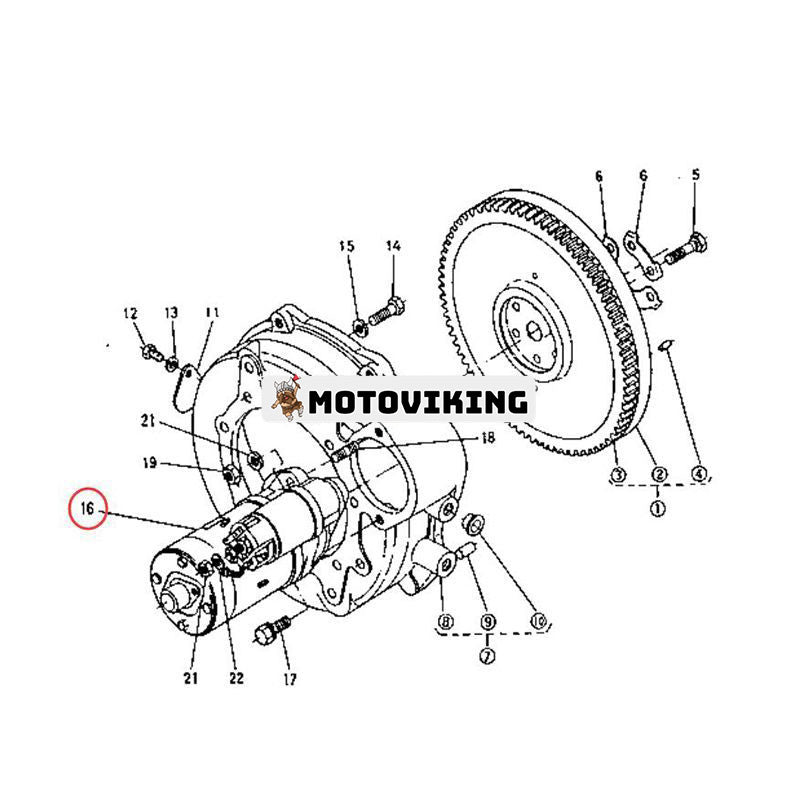 12V startmotor 15221-63014 för Kubota grävmaskin KX121-2 traktor L175 L185DT L185F