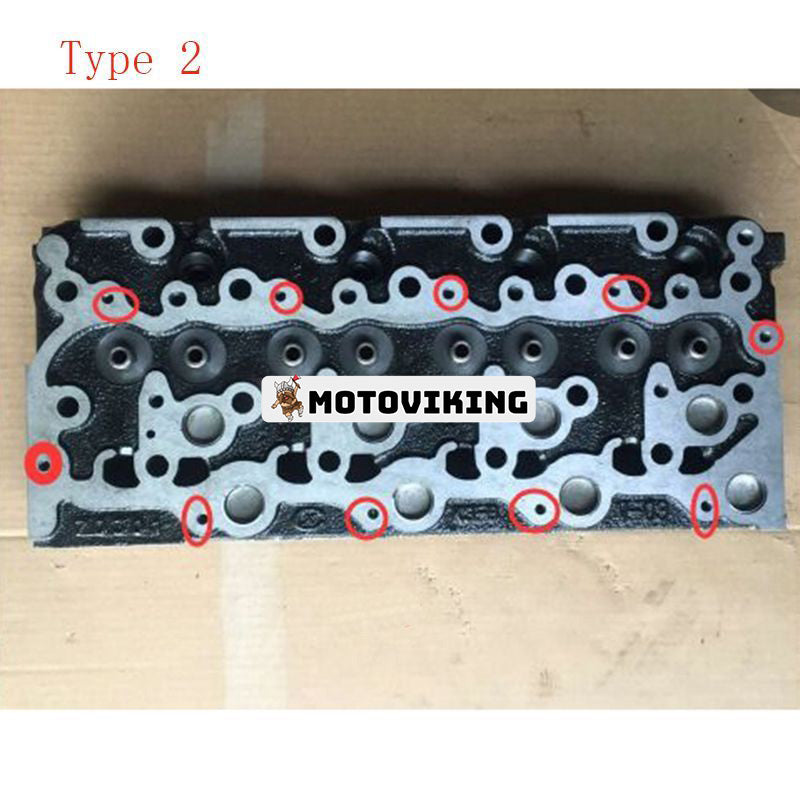 Bar cylinderhuvud med full packningssats för Kubota V2003 V2003M-E2B V2003M-E3B V2003MT-E2B V2003MT-E3B V2003-M V2203 V2203-EB V2203-M-E2B V2203-E2