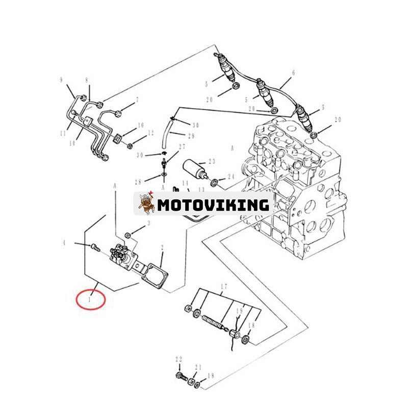 Bränsleinsprutningspump 104135-3050 för Shibaura Engine N843L