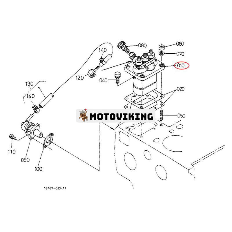 Bränsleinsprutningspump 16427-51010 för Kubota Engine D1403 traktor L2350F L2500F L275 L305F L35 L225 L2900F