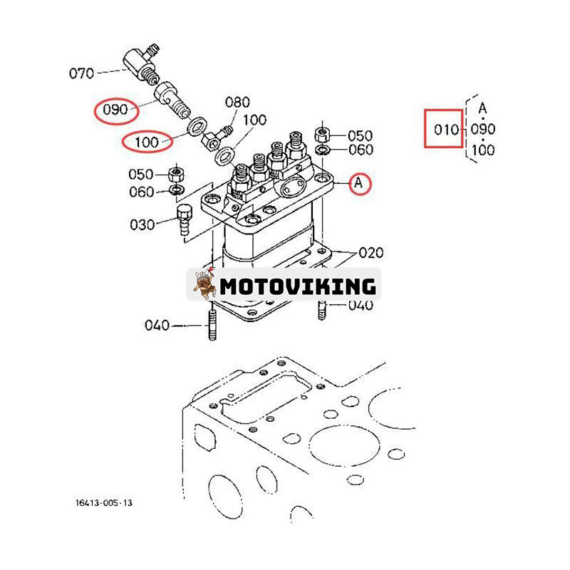 Bränsleinsprutningspump 16454-51010 för Kubota Engine V1903 V2203 V2403 Grävmaskin KX161 KX121 Traktor L3600 L3710 L4200 L4310 Lastare R510 R520