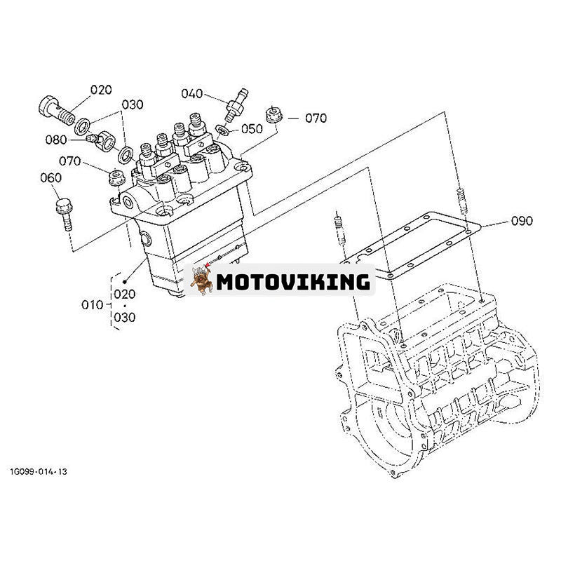 Bränsleinsprutningspump 1J730-51012 för Kubota Engine V2607 V2607T Grävmaskin KX057 U48 U55