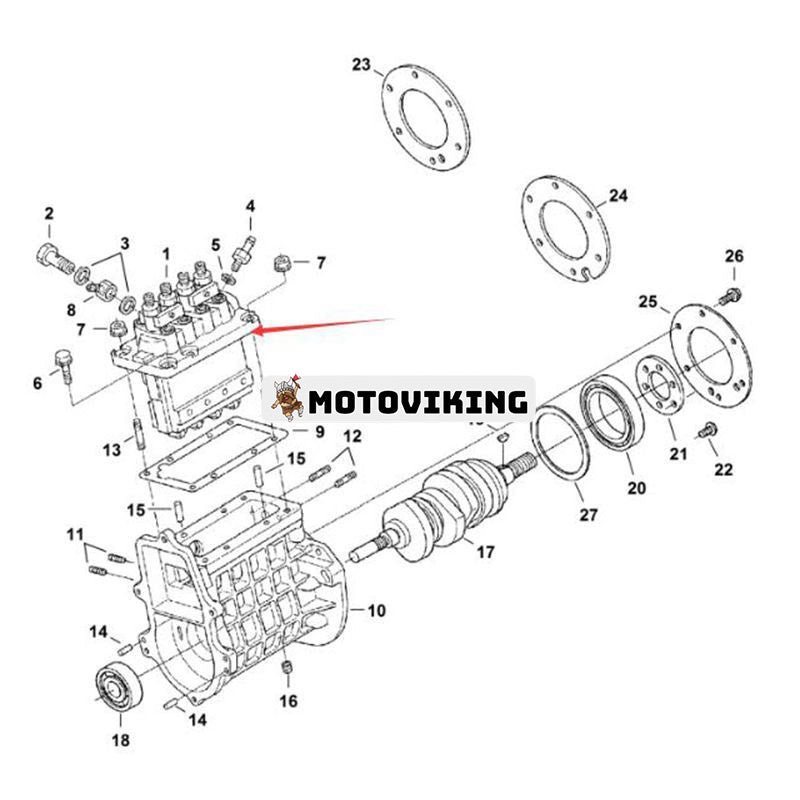 Bränsleinsprutningspump 7008493 för Bobcat Skid Steer S630 S650 Bandlastare T630 T650
