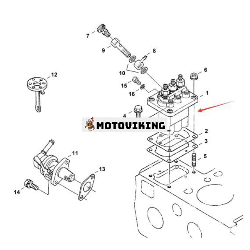 Bränsleinsprutningspump 7008896 för Bobcat grävmaskin E32 E35