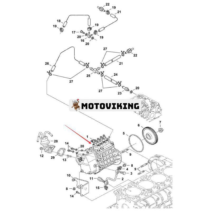 Bränsleinsprutningspump 7020827 för Bobcat Skid Steer S630 S650 Bandlastare T630 T650