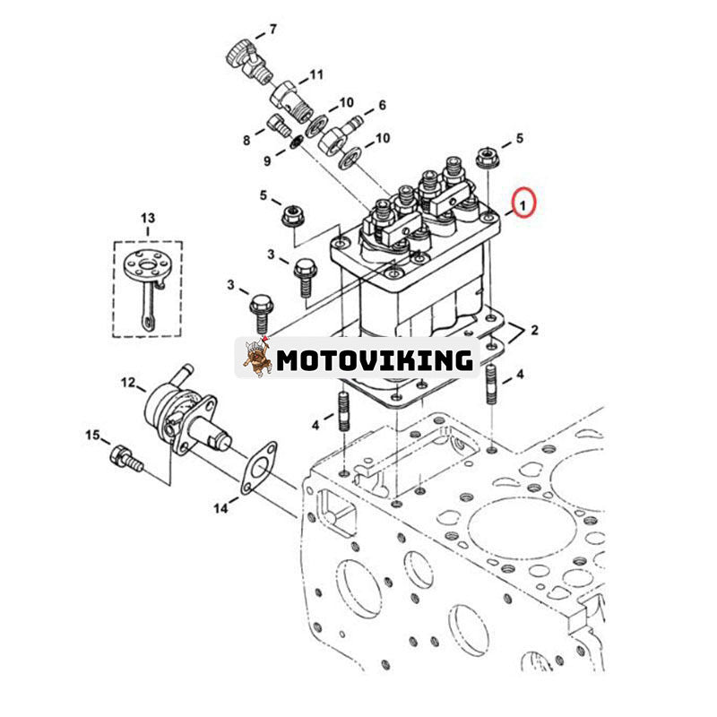 Bränsleinsprutningspump 7021764 för Bobcat 331 334 335 E42 E45 S130 S150 S175 S510 S530 T110 T140
