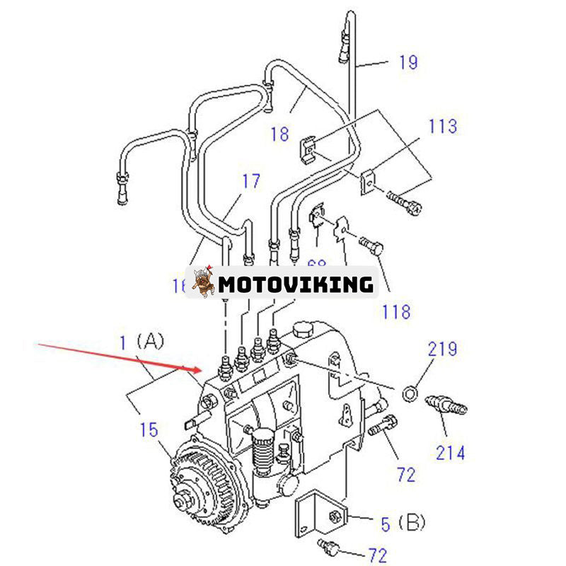 Bränsleinsprutningspump 8-97358-696-0 för Isuzu Engine 4JG1 4JG1T