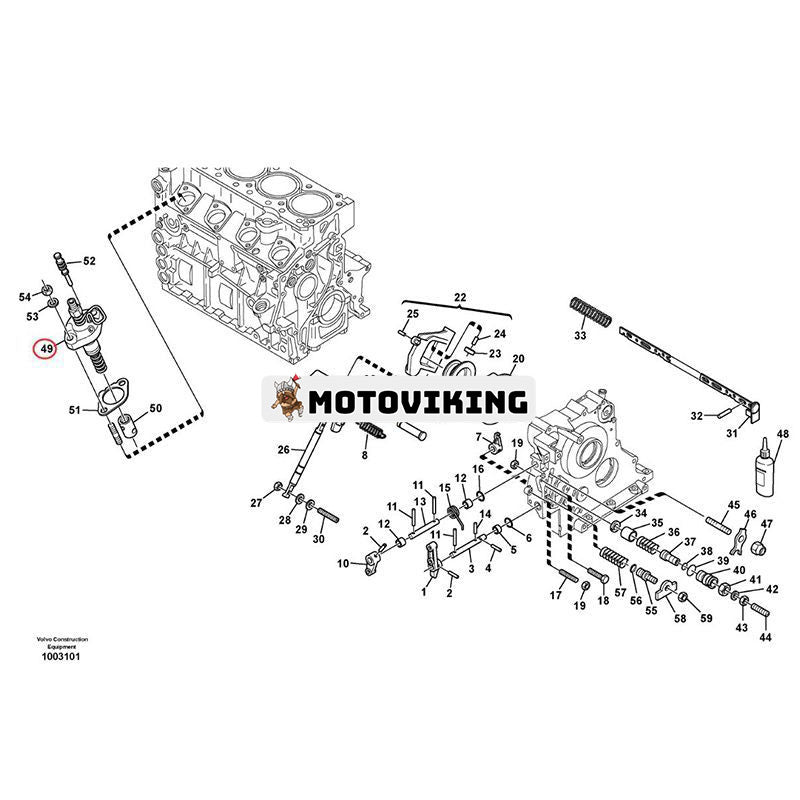 Bränsleinsprutningspump ZM2908508 för Volvo hjullastare L20B L25B ZL402C