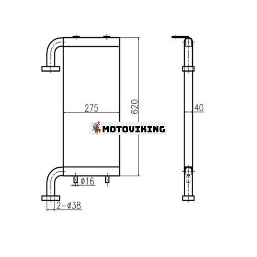 För Komatsu grävmaskin PC78US-6 hydraulisk oljekylare 21W-03-42121