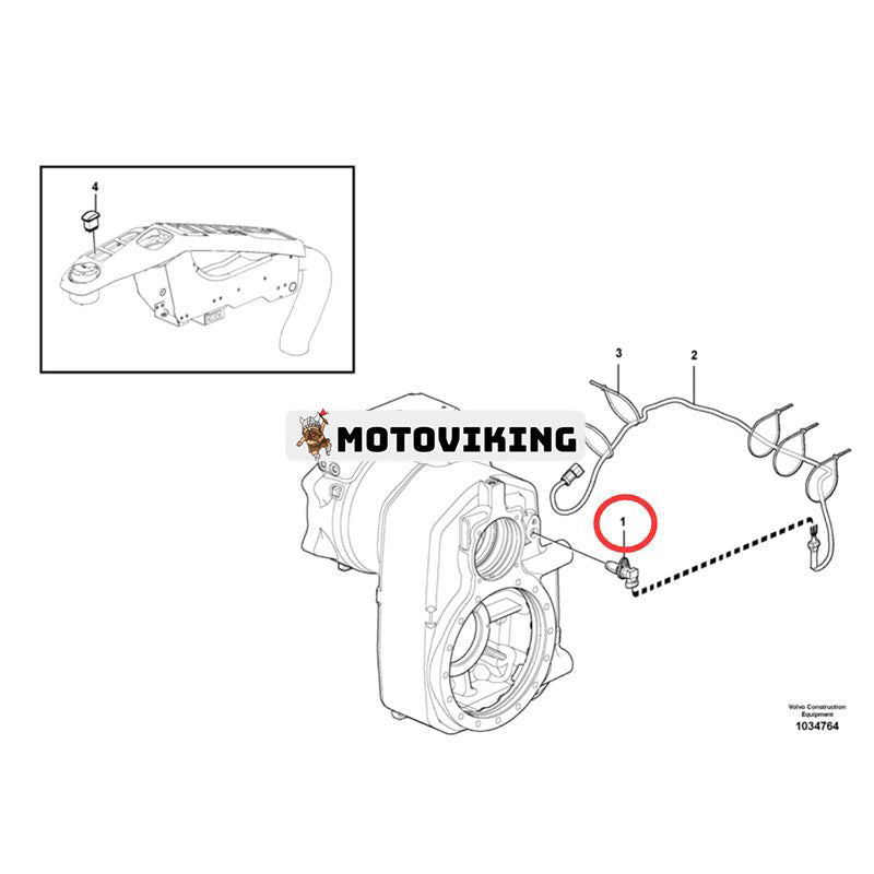 Hastighetssensor VOE14567837 för Volvo hjulgrävare EW140D EW160D EW180D EW210D EW230C