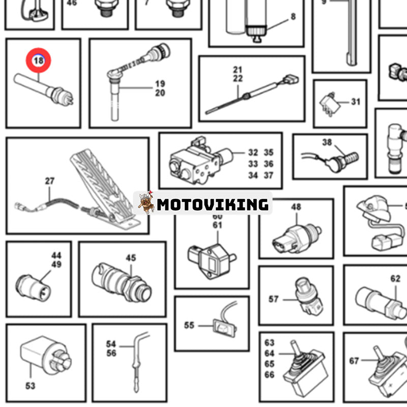 Induktionssensor 11039662 för Volvo Hjullastare L90D L120D L150D L150E L150F L180D L180E L180F