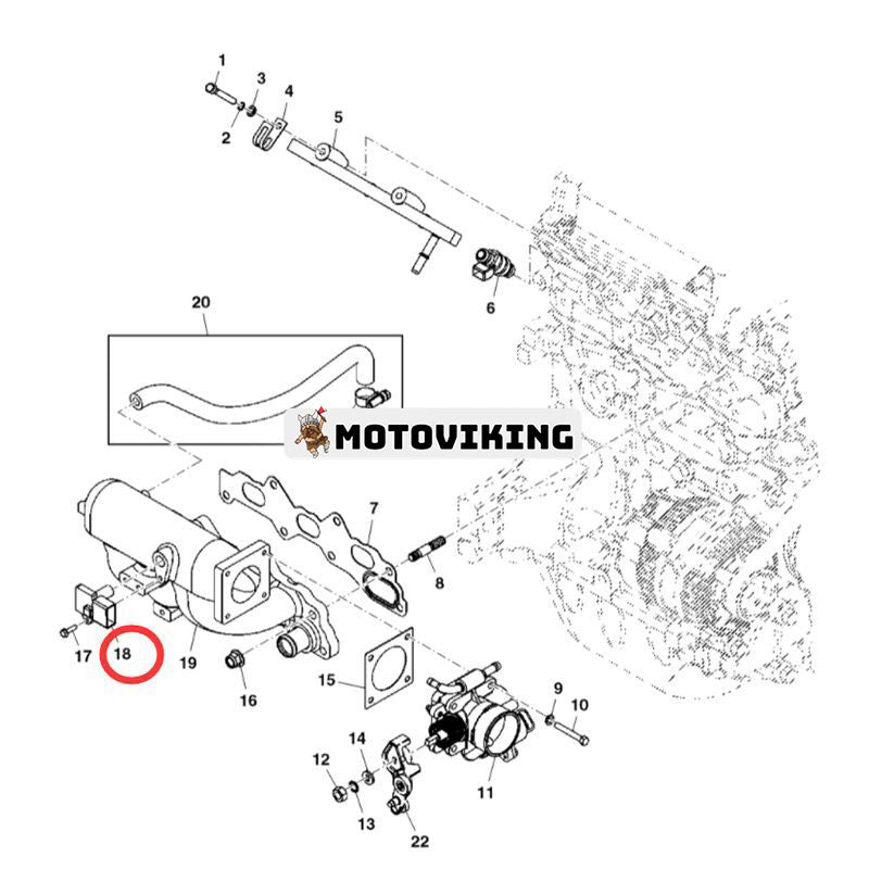 Lufttrycksgivare för grenrör MIA11670 för Yanmar Engine 3TNV70 John Deere Gator Utility Vehicle XUV590E XUV825i XUV590I XUV590M