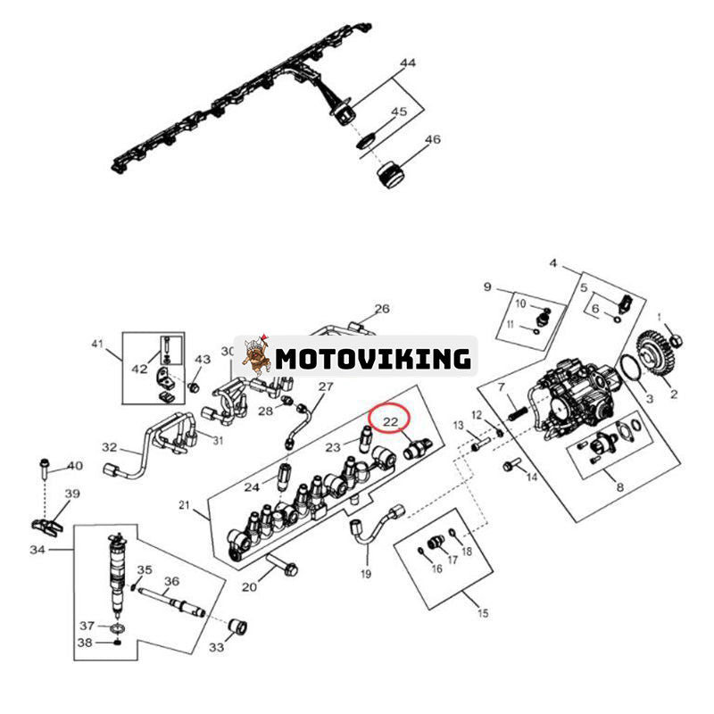 Rälstrycksensor RE523811 för John Deere 6110M 6120M 8130 8225R 8230 7180 7250 8100 8200