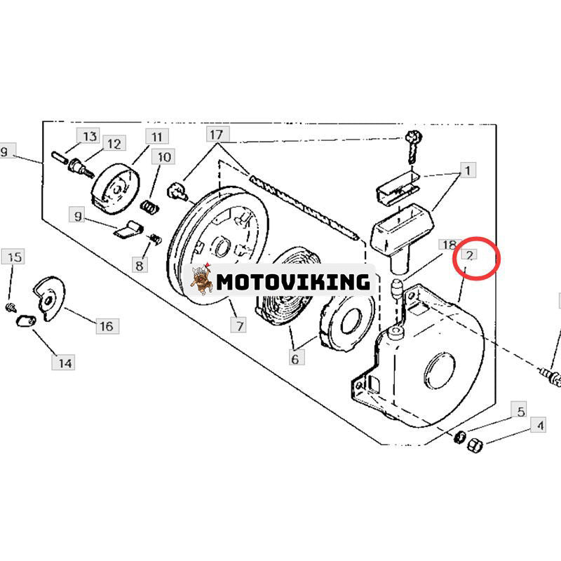 Rekylstarter AM30964 för John Deere gräsklippare 55 56 57 65 66 68