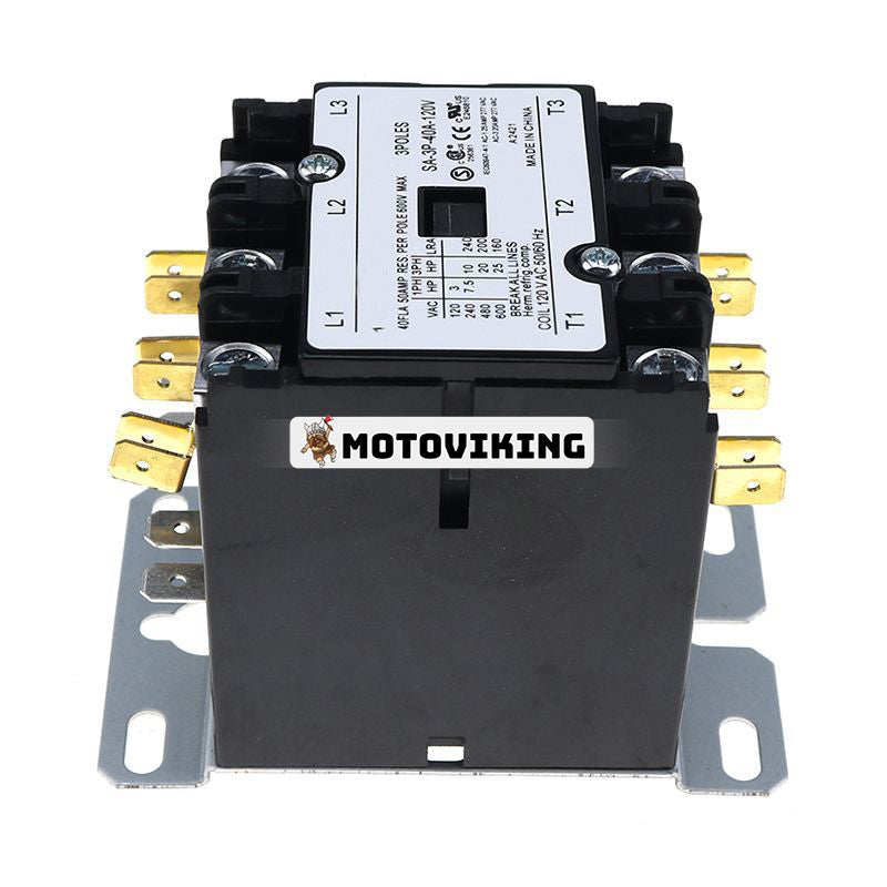SA-3P-40A-120V definitivt ändamål kontaktor 3 poler 40FLA 120V AC spole