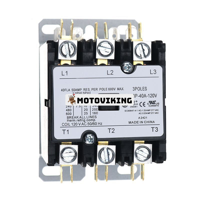 SA-3P-40A-120V definitivt ändamål kontaktor 3 poler 40FLA 120V AC spole