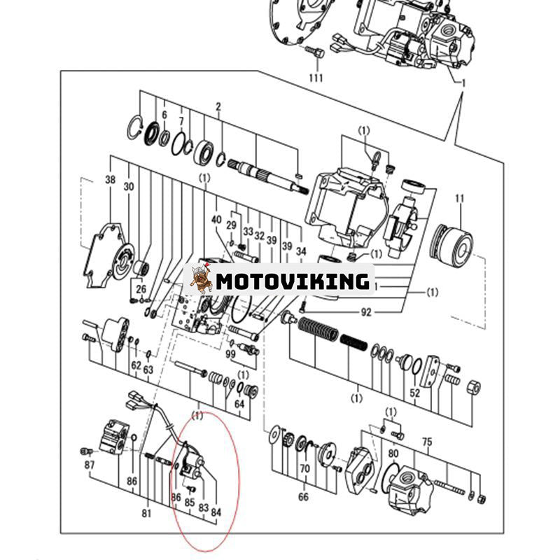 Spole 172989-73150 för Komatsu Grävmaskin PC40 Hydraulpump PSVD2-17E-23