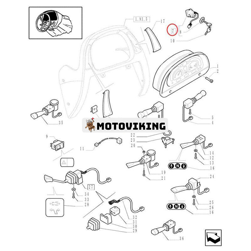 Tändningslås 11-0962 för Kubota D722 D902 Z482 motor