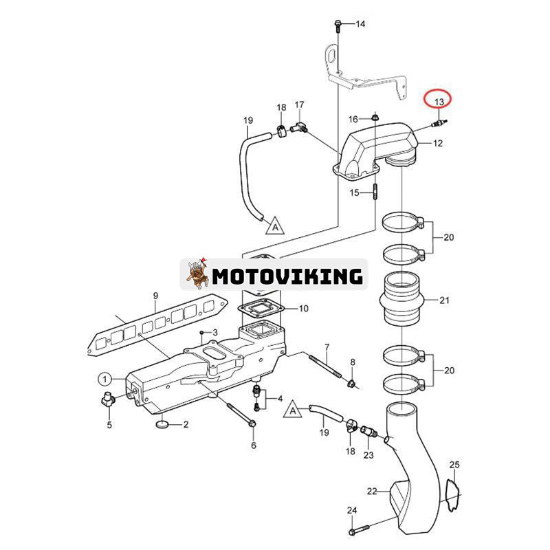 Temperaturgivare 3862500 för Volvo Penta Engine 3.0GLM-C 4.3GL-P 4.3GXi-FF 5.0OSi-J 8.1OSi-J 8.1Gi-A V8-300-A V6-200-A