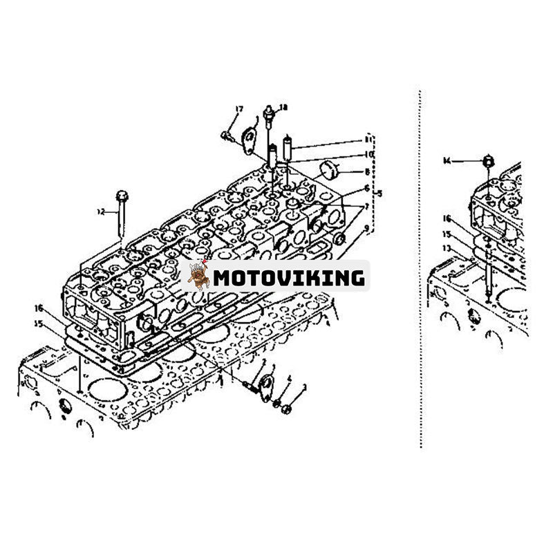 Topplockspackning 15611-03310 för Kubota Engine S2600 Grävmaskin KH-170L KH-28L traktor M4050 M4500