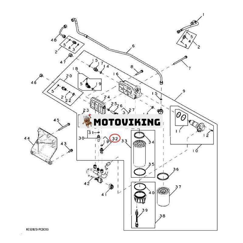 Trycksensor RE532953 för John Deere Engine 13.5 13.5 L 6090 6135