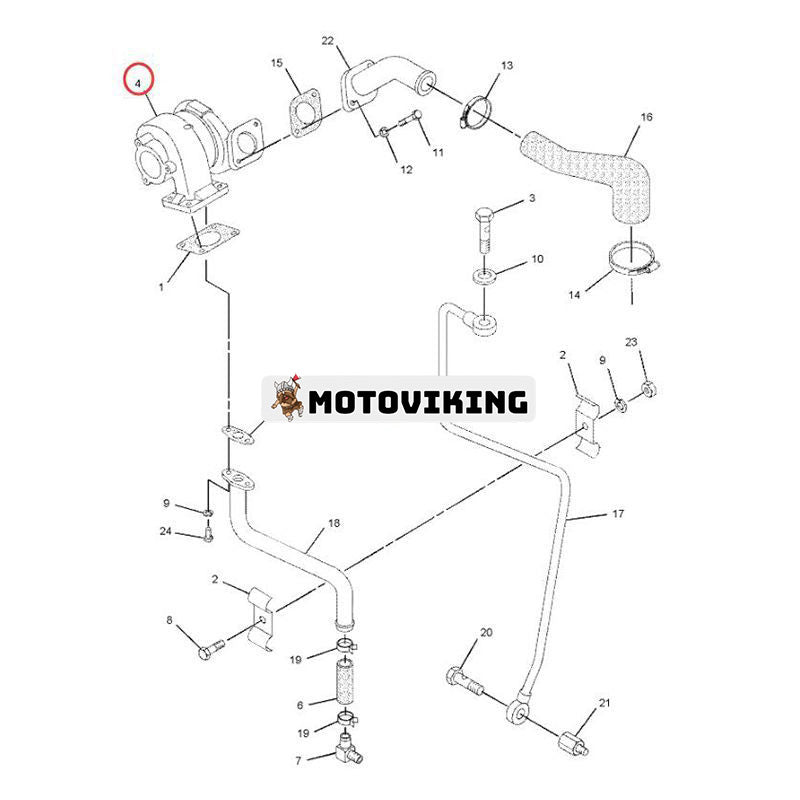 Turbo TD04HL Turboladdare 234-4894 235-4964 49189-02710 för Caterpillar CAT Engine 3044C C3.4