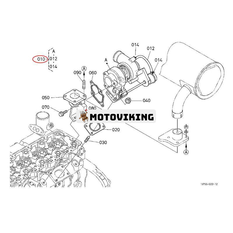 Turbo TD04L4 Turboladdare 1J752-17012 för Kubota Engine V3307 SVL75 SVL75C M6040DTC-1 M6040FC-1 M7040FC-1 M7040HDC-1