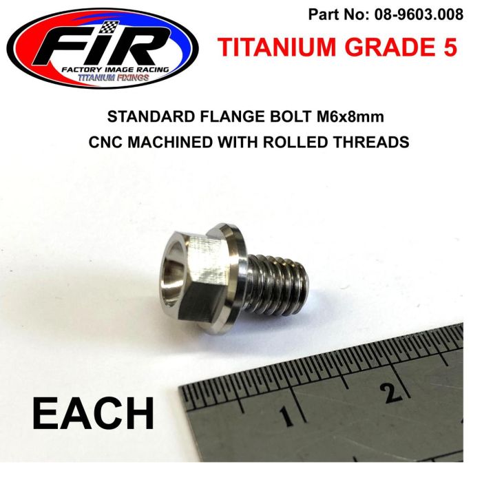 Titanium Gr5 Bolt M6 X 8Mm Varje Flänsod: 11Mm / Hexstorlek: 8Mm / Vattenpumpbolt - Generiska Muttrar Och Bultar - Titanium