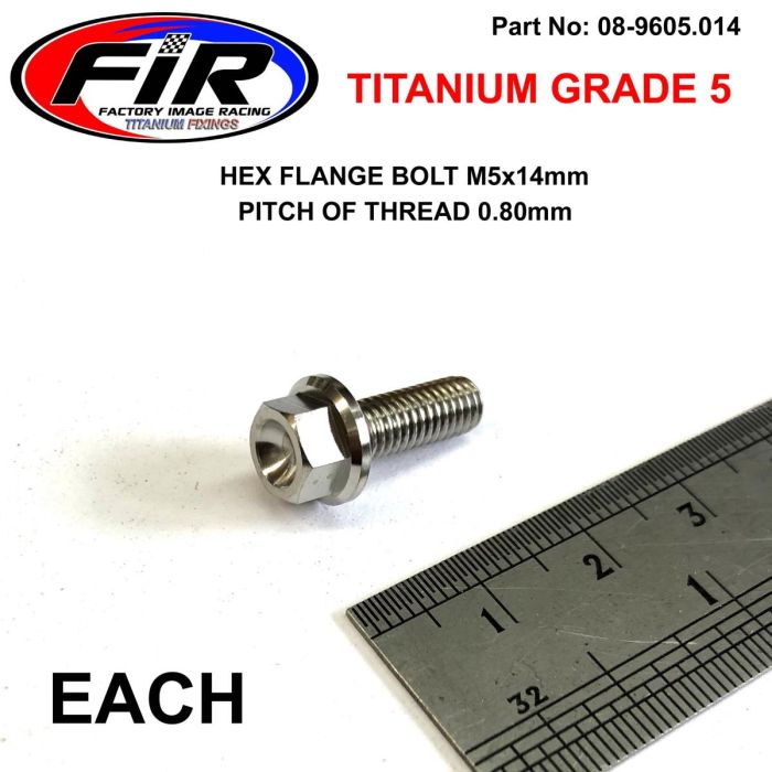 Titanium Gr5 Bolt M5 X 14 Mm Varje Flänsod: 990 Mm / Hex Storlek: 7 Mm / - Generiska Muttrar Och Bultar - Titanium