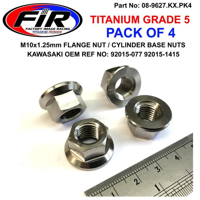 Titanium Gr5 M10X1.25Mm Flänsmutter 92015-077 92015-1415 / Pk Of 4 Ref 83-577 - Generiska Muttrar Och Bultar - Titanium