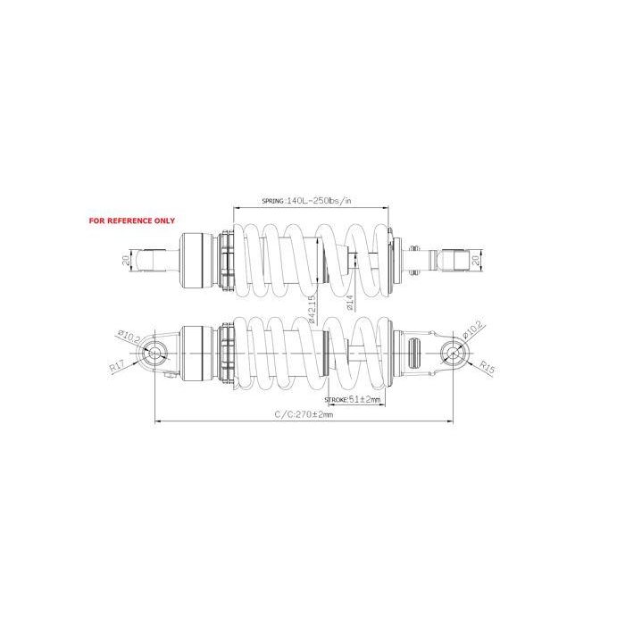 Stöd Bak 270 Mm Kxl110 Mx-04363-1 Stötdämpare 270 Mm