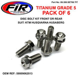 Bolt Disc Titanium Fram Eller Bak Ktm / / Pack Of 6 Ktm Oem Ref:59009062013 2001>2020