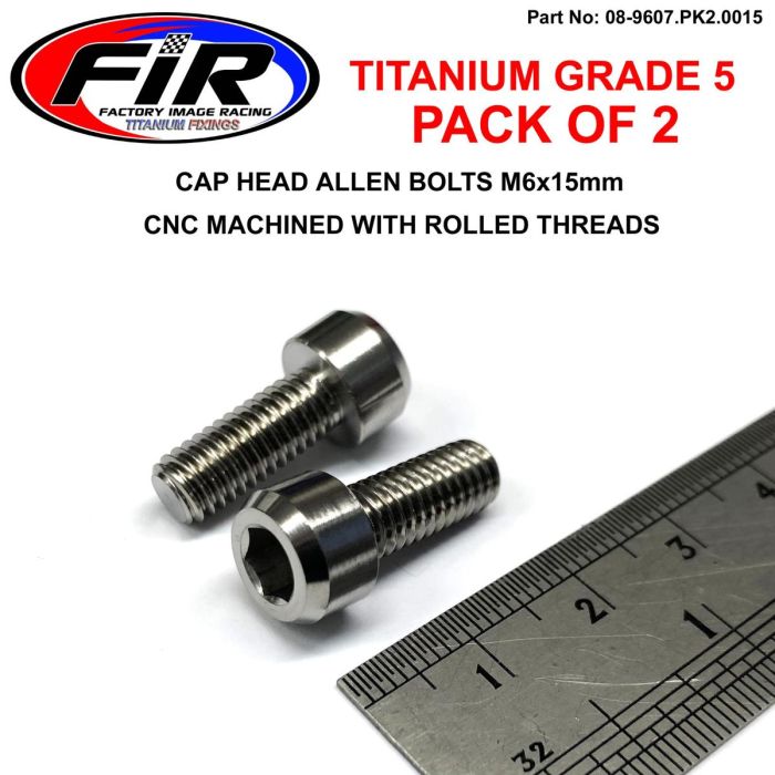 Titanium Allen Bolt M6X15 Grad 5 Ti - Pack Om 2