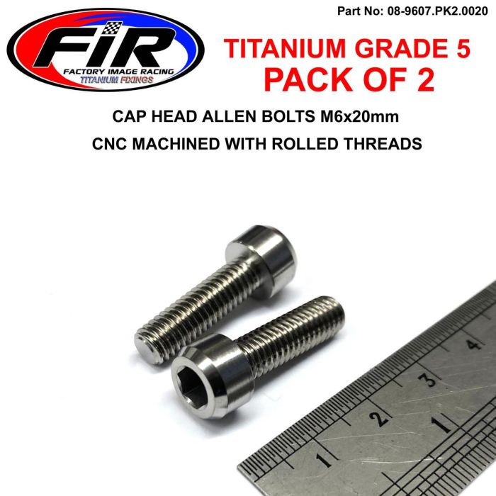 Titanium Allen Bolt M6X20 Grad 5 Ti - Pack Om 2