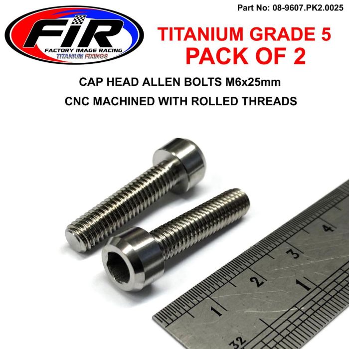 Titanium Allen Bolt M6X25 Grad 5 Ti - Pack Om 2