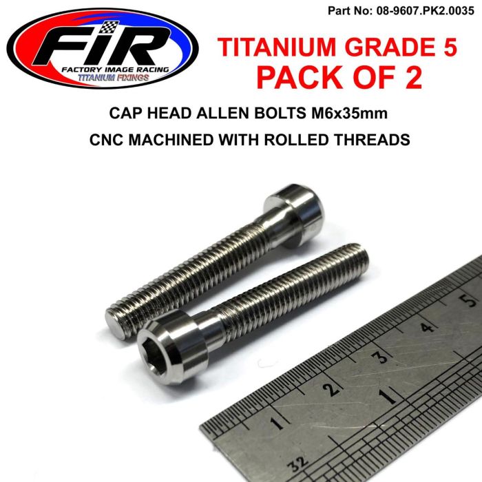 Titanium Allen Bolt M6X35 Grad 5 Ti - Pack Om 2