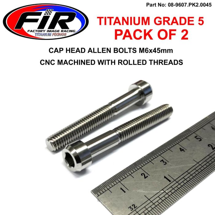 Titanium Allen Bolt M6X45 Grad 5 Ti - Pack Om 2