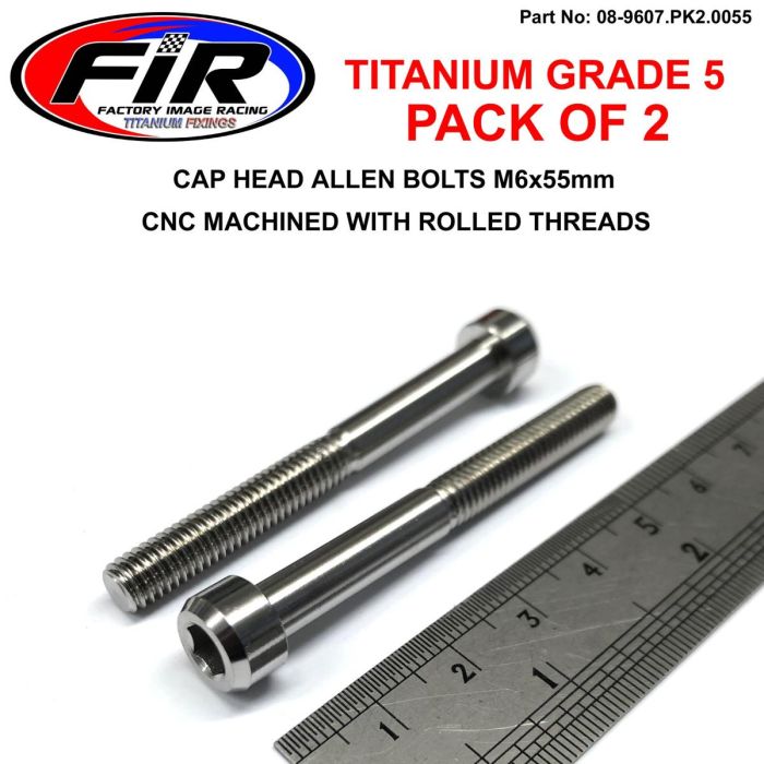 Titanium Allen Bolt M6X55 Grad 5 Ti - Pack Om 2