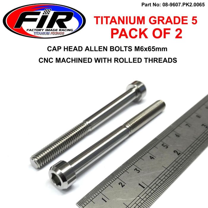 Titanium Allen Bolt M6X65 Grad 5 Ti - Pack Om 2