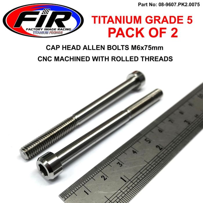 Titanium Allen Bolt M6X75 Grad 5 Ti - Pack Om 2